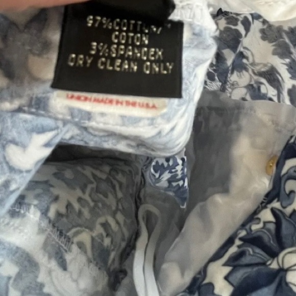 Ralph Lauren Black Label Blue & White Porcelain Print Pants Baroque Size 2 - Picture 10 of 10